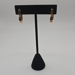 14k Gold and Diamond Hoop Earrings